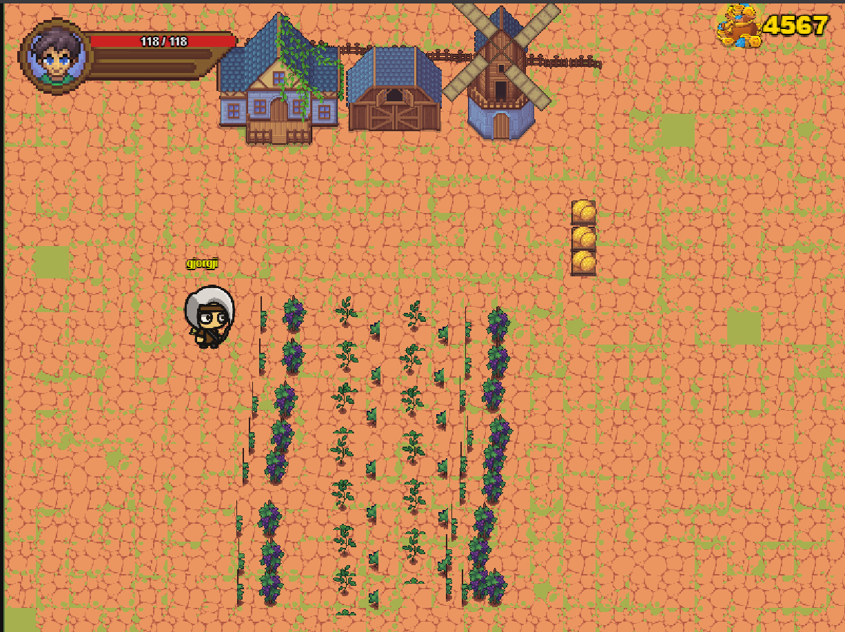 Albion MC farming island with fields and buildings